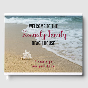 Coastal Seaside Family Beach House Welcome Guest Book