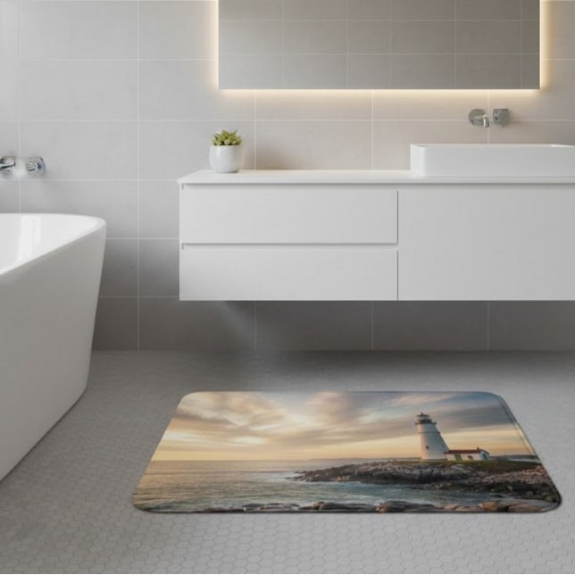 Coastal Serenity Lighthouse Bath Mat (Creator Uploaded)