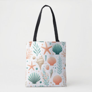 Coastal Shell Art Tote Bag