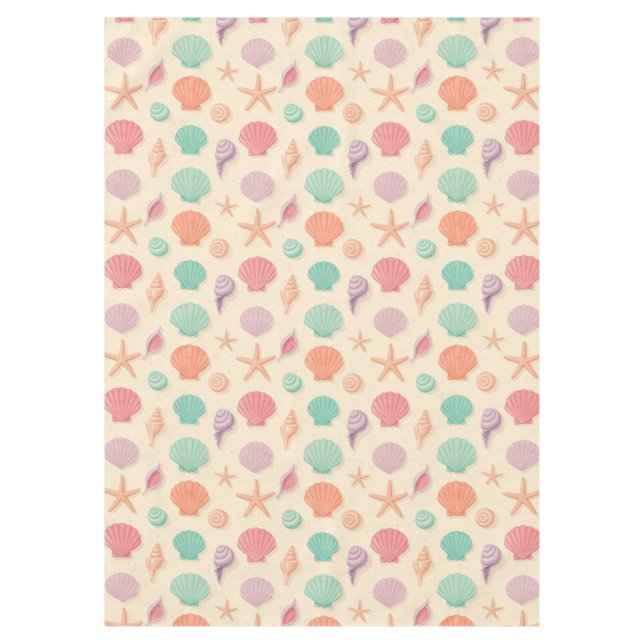 Coastal Shell Pattern Tablecloth (Front)