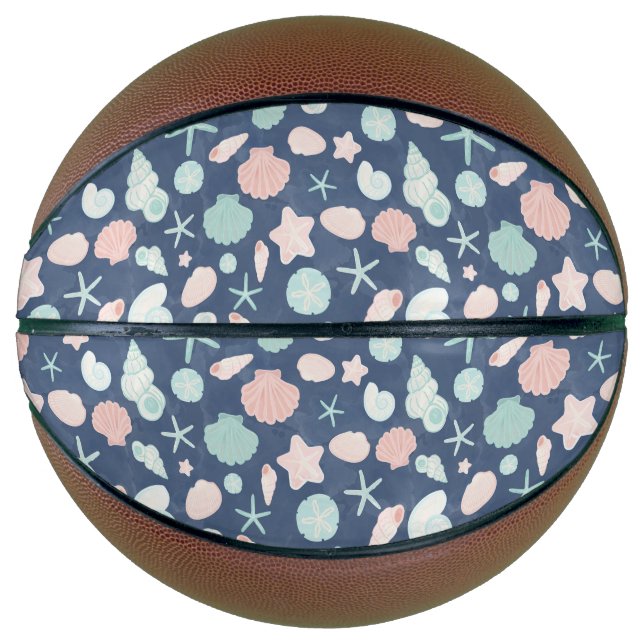 Coastal Shells Beach & Ocean Design Basketball (Front)