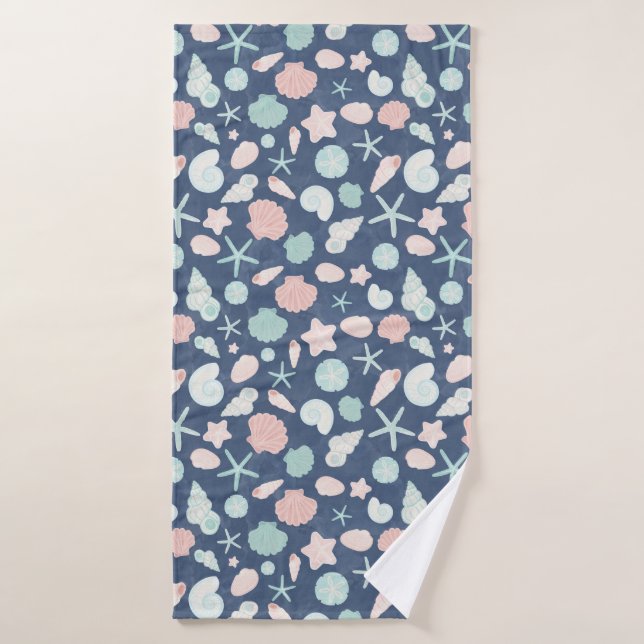 Coastal Shells Beach & Ocean Design Bath Towel (Bath Towel)