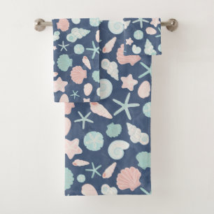 Coastal Shells Beach & Ocean Design Bath Towel Set