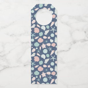 Coastal Shells Beach & Ocean Design Bottle Tag