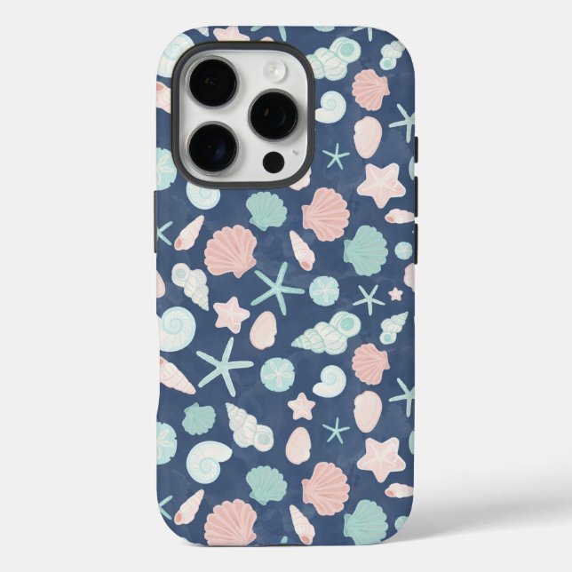 Coastal Shells Beach & Ocean Design Case-Mate iPhone Case (Back)