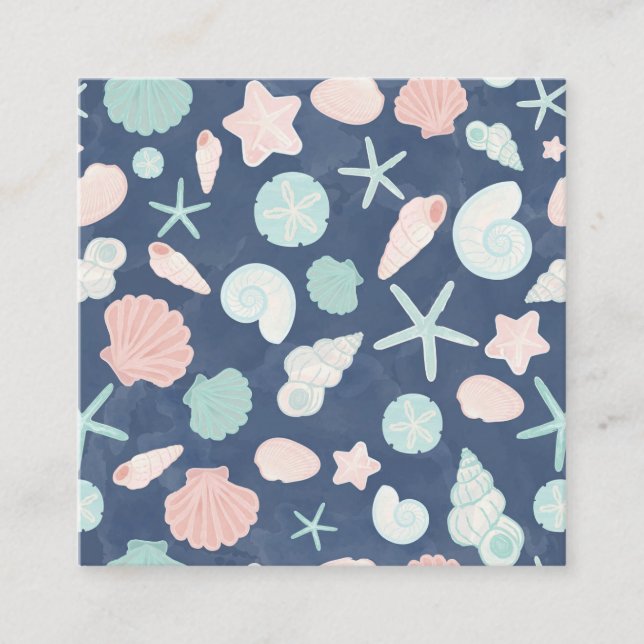 Coastal Shells Beach & Ocean Design Enclosure Card (Front)