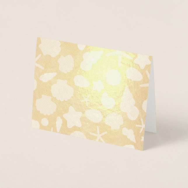 Coastal Shells Beach & Ocean Design Foil Card (Front)