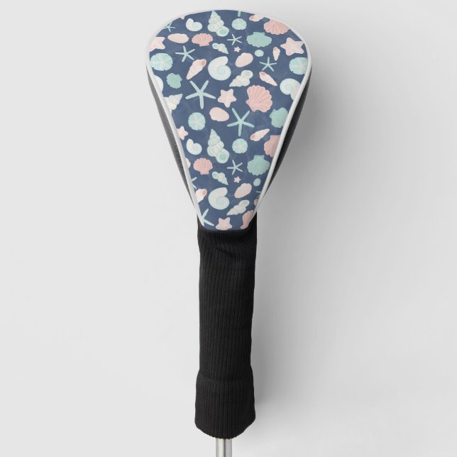 Coastal Shells Beach & Ocean Design Golf Head Cover (Front)