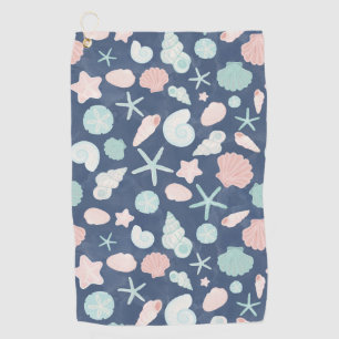 Coastal Shells Beach & Ocean Design Golf Towel