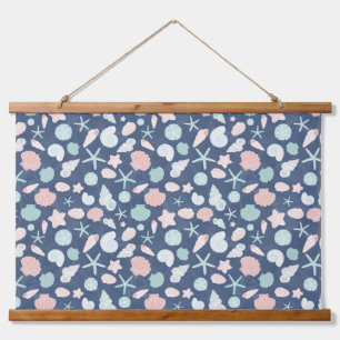 Coastal Shells Beach & Ocean Design Hanging Tapestry
