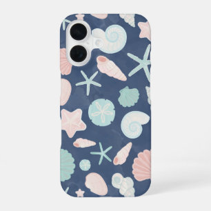 Coastal Shells Beach & Ocean Design iPhone 16 Case