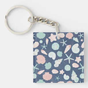 Coastal Shells Beach & Ocean Design Key Ring
