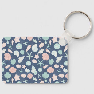 Coastal Shells Beach & Ocean Design Key Ring