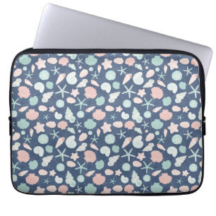 Coastal Shells Beach & Ocean Design Laptop Sleeve