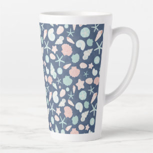 Coastal Shells Beach & Ocean Design Latte Mug