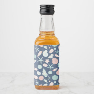 Coastal Shells Beach & Ocean Design Liquor Bottle Label