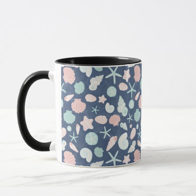 Coastal Shells Beach & Ocean Design Mug (Left)