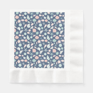 Coastal Shells Beach & Ocean Design Napkin