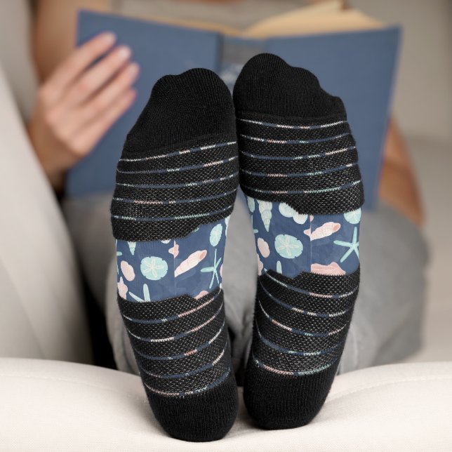 Coastal Shells Beach & Ocean Design Socks (Bottom)