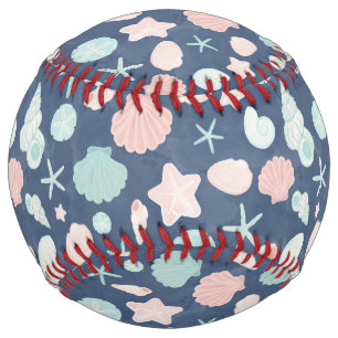 Coastal Shells Beach & Ocean Design Softball