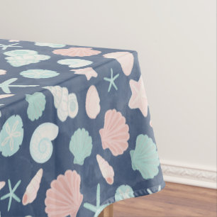 Coastal Shells Beach & Ocean Design Tablecloth