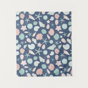 Coastal Shells Beach & Ocean Design Tapestry