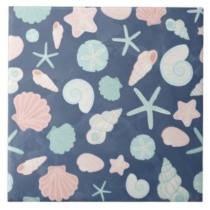 Coastal Shells Beach & Ocean Design Tile