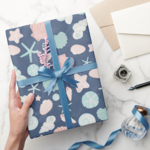 Coastal Shells Beach & Ocean Design Wrapping Paper