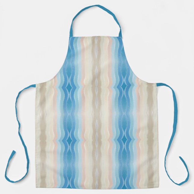 Coastal Shoreline Salty Wavy Repeat Pattern  Apron (Front)