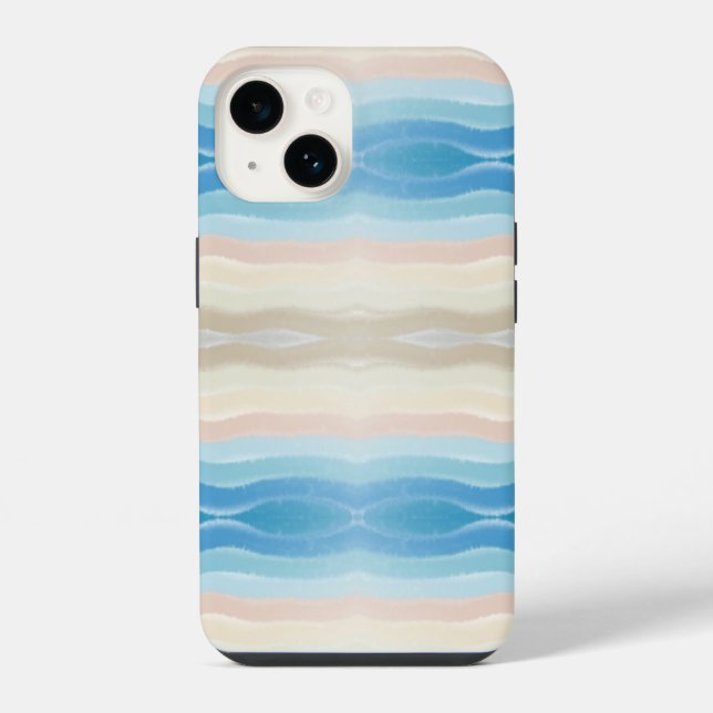 Coastal Shoreline Salty Wavy Repeat Pattern  iPhone Case (Back)