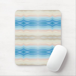 Coastal Shoreline Salty Wavy Repeat Pattern  Mouse Pad
