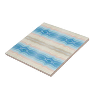 Coastal Shoreline Salty Wavy Repeat Pattern  Tile