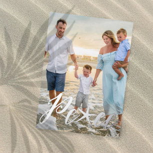 Coastal Simple Holiday Photo Foil Card