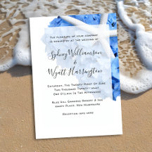 Coastal Starfish and Blue Hydrangea Wedding