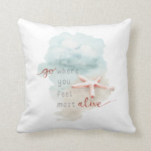 Coastal Starfish Beach Watercolor Quote