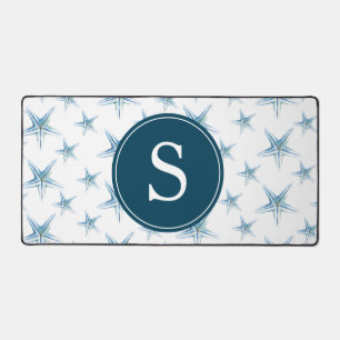 Coastal Starfish Cute Monogram Customizable Desk Mat
