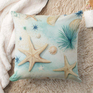 Coastal Starfish Pattern Cushion