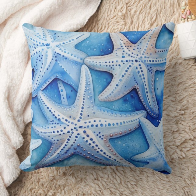 Coastal Starfish Pattern  Cushion (Blanket)