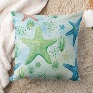 Coastal Starfish Pattern Cushion