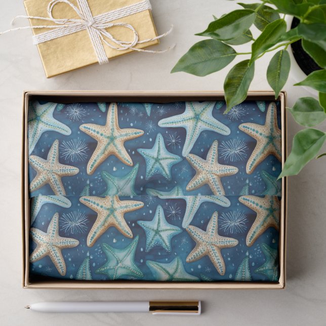 Coastal Starfish Pattern  Tissue Paper (Gift)
