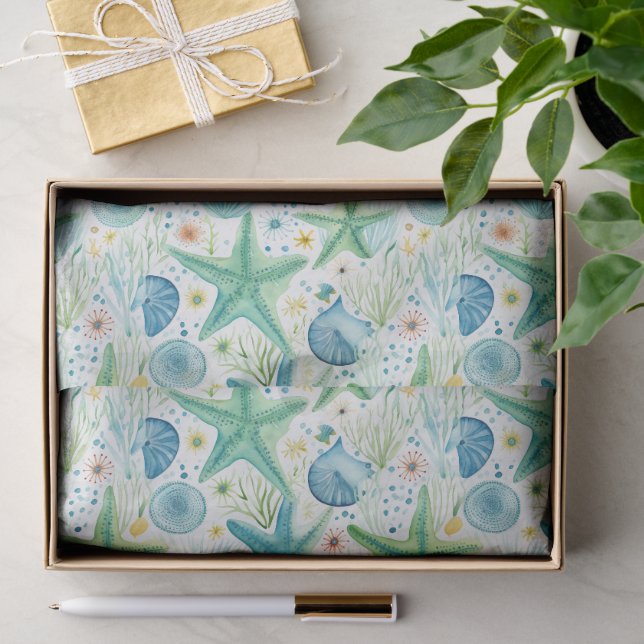 Coastal Starfish Pattern  Tissue Paper (Gift)