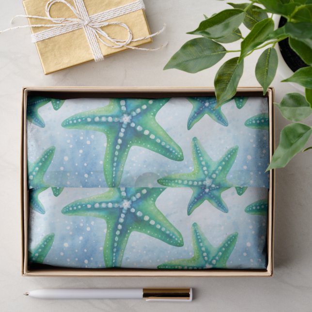 Coastal Starfish Pattern  Tissue Paper (Gift)