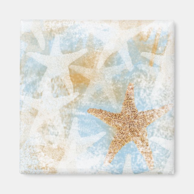 Coastal Starfish Print Art Magnet (Front)