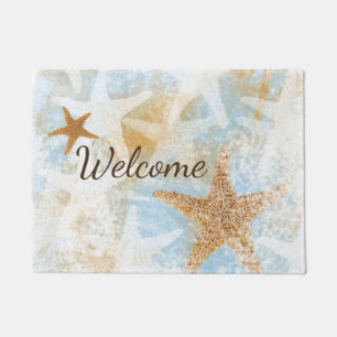 Coastal Starfish Print   Welcome Doormat