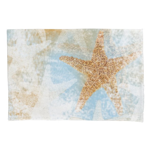 Coastal Starfish Sea Star Design Pillowcase (Front)