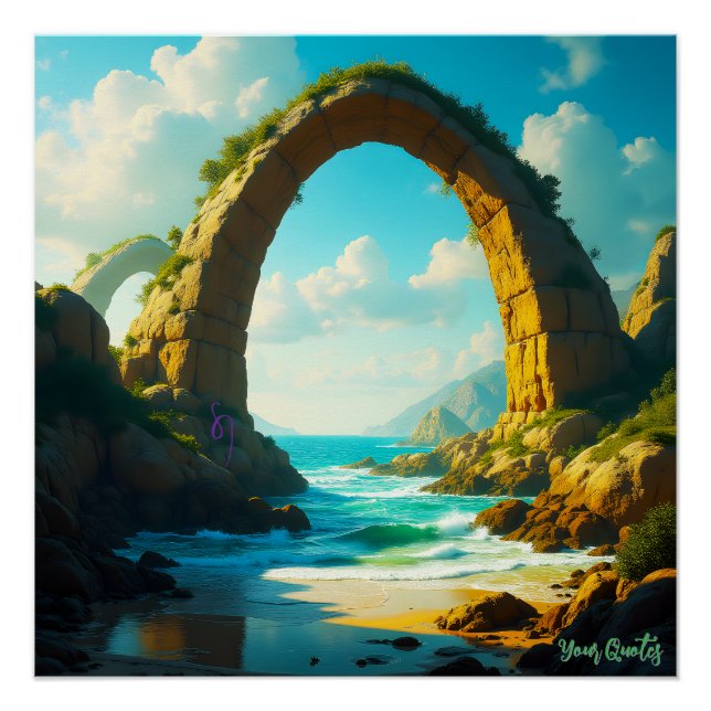 Coastal Stone Arch Ocean Landscape Poster (Front)