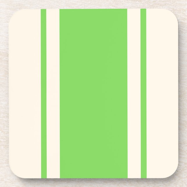 Coastal Stripe Coaster - Lime & Cream (Front)