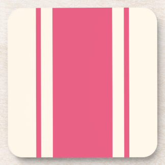 Coastal Stripe Coaster - Raspberry & Cream