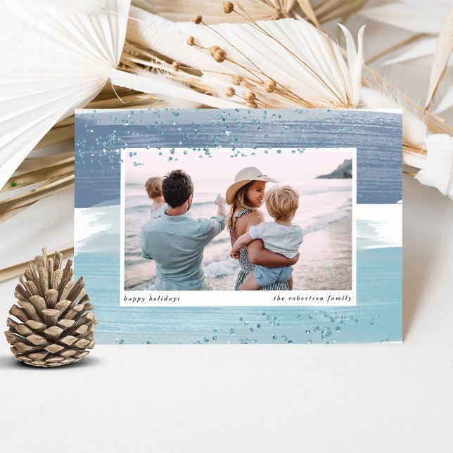 Coastal Stripe Holiday Photo Card (Creator Uploaded)