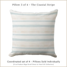 Coastal Striped Throw Pillow
